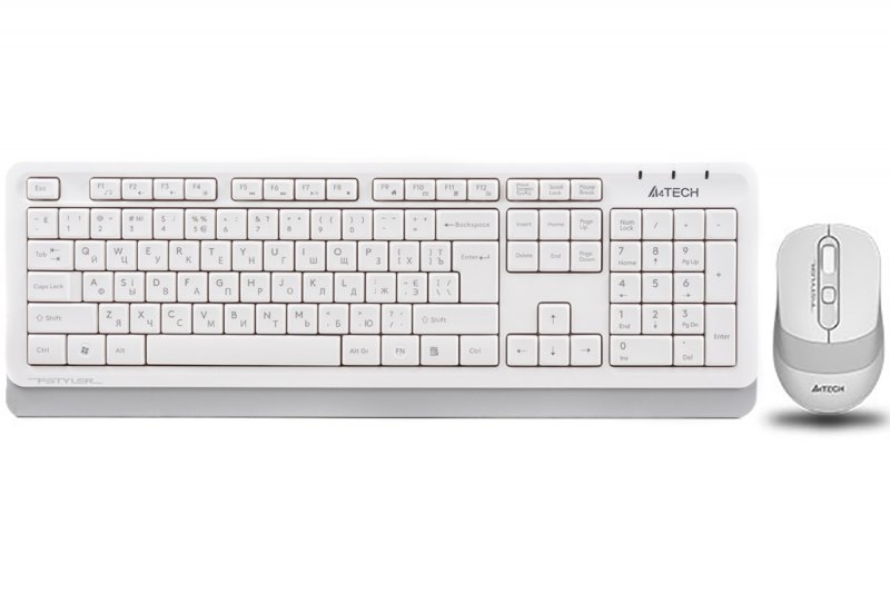 Комплект клавіатура+миша A4Tech FG1010 (White) Fstyler,  бездротовий, USB, білий+сірий, numer zdjęcia 2