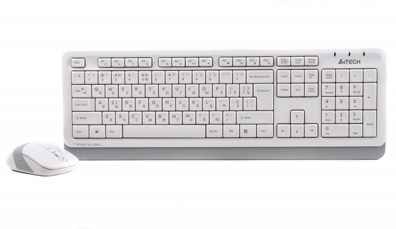 Комплект клавіатура+миша A4Tech FG1010 (White) Fstyler,  бездротовий, USB, білий+сірий, numer zdjęcia 3