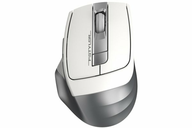 Миша бездротова A4Tech Fstyler FG35,  USB, колір сріблястий + білий, photo number 2