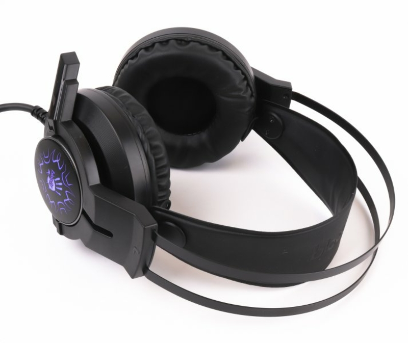 Навушники ігрові Bloody J437  з мікрофоном, колір чорний, підсвічування, фото №3