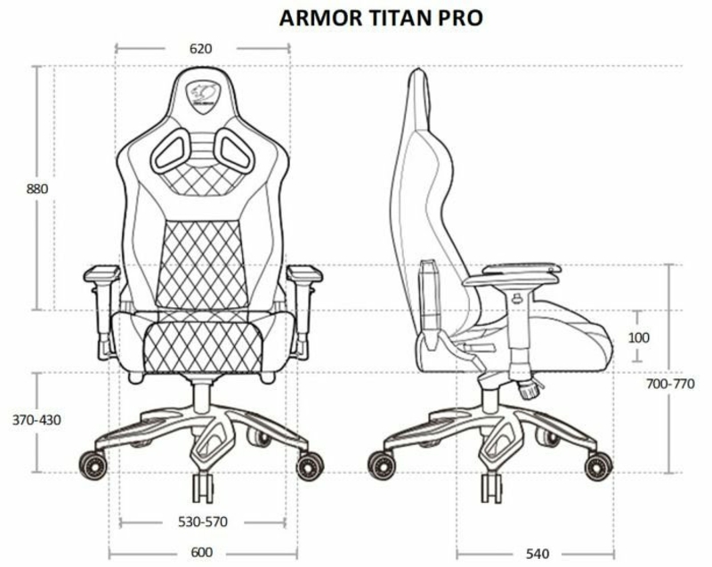 Крісло ігрове ARMOR TITAN PRO , чорний- помаранч, фото №10