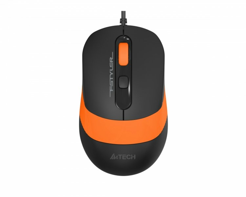 Миша A4Tech Fstyler FM10S (Orange), безшумна, USB, колір чорний+помаранчевий, фото №2