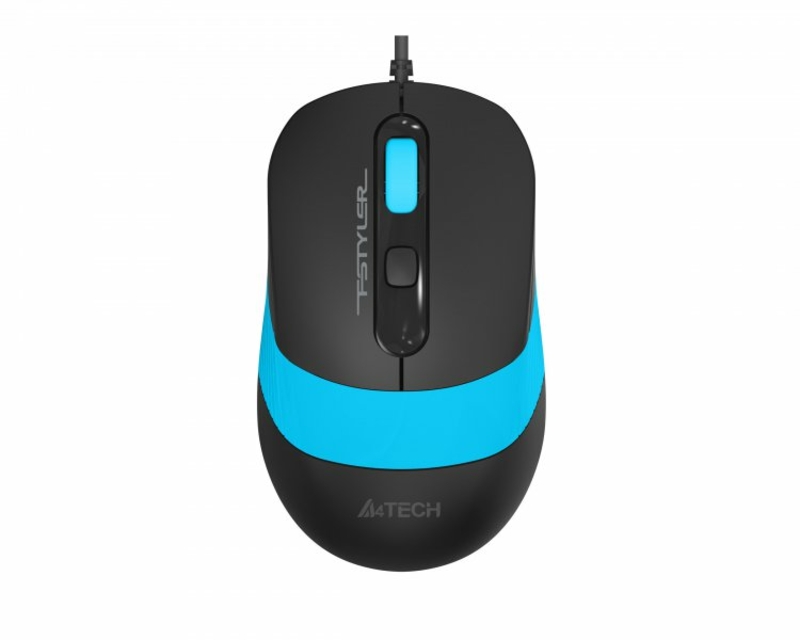 Миша A4Tech Fstyler FM10S (Blue), безшумна, USB, колір чорний+блакитний, фото №2