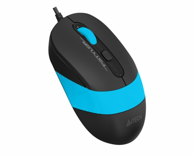 Миша A4Tech Fstyler FM10S (Blue), безшумна, USB, колір чорний+блакитний, photo number 3