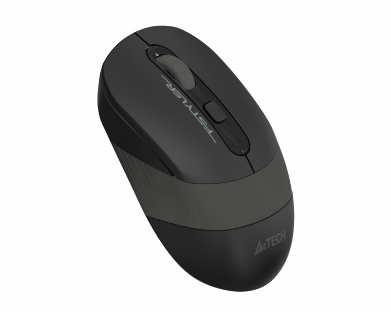 Миша бездротова A4Tech Fstyler FG10S (Grey), безшумна, USB, колір чорний+сірий, фото №3