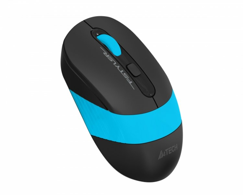 Миша бездротова A4Tech Fstyler FG10S (Blue), безшумна, USB, колір чорний+блакитний, фото №3
