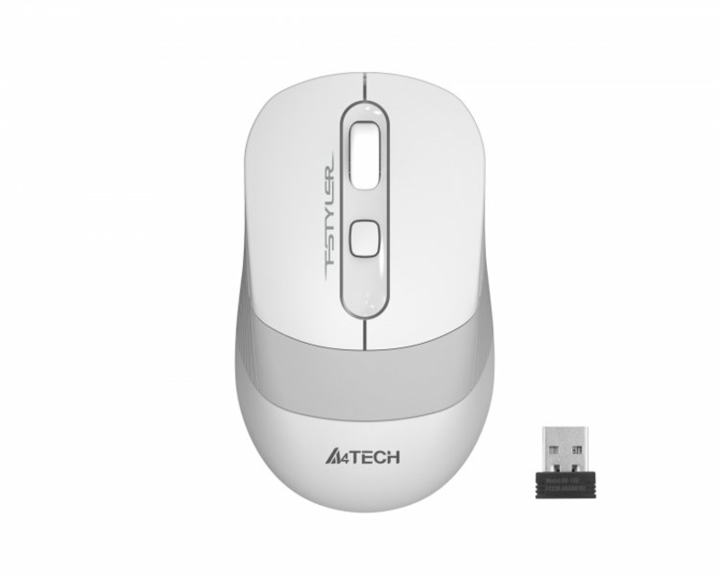 Миша бездротова A4Tech Fstyler FG10S (White), безшумна, USB, колір білий, numer zdjęcia 2