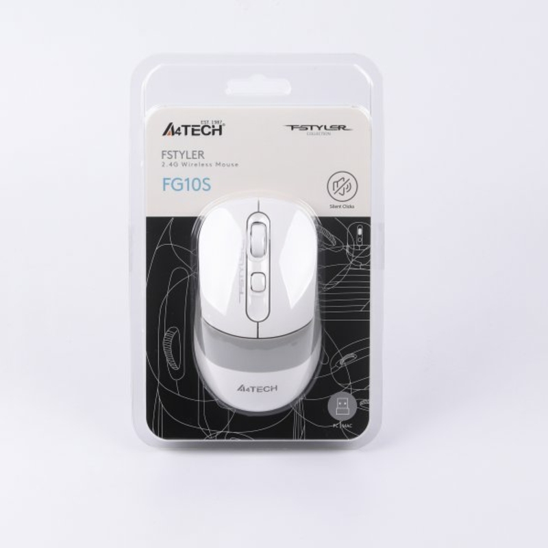 Миша бездротова A4Tech Fstyler FG10S (White), безшумна, USB, колір білий, numer zdjęcia 7