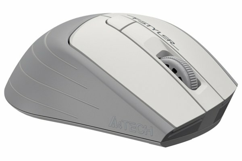 Миша бездротова A4Tech Fstyler FG30S (Grey+White), безшумна, USB, колір білий+сірий, фото №6