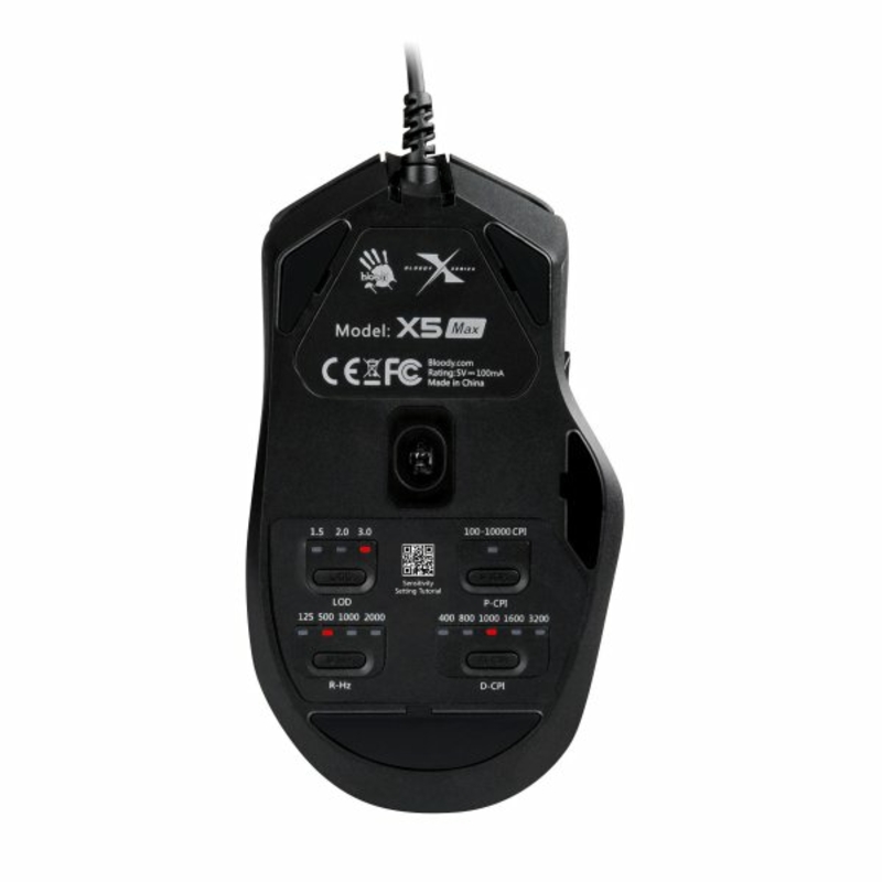 Миша ігрова A4Tech Bloody X5 Max,  ESports Gaming X, 10 000 CPI, RGB, чорна, numer zdjęcia 3