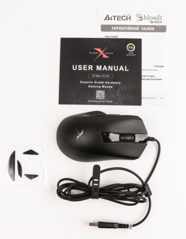 Миша ігрова A4Tech Bloody X5 Max,  ESports Gaming X, 10 000 CPI, RGB, чорна, numer zdjęcia 8