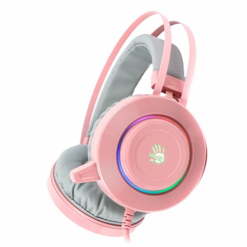 Гарнітура ігрова Bloody G521 (Pink) з мікрофоном, Hi Fi, 7.1 віртуальний звук, підсвічування 7 кольорів, USB рожеві, photo number 2