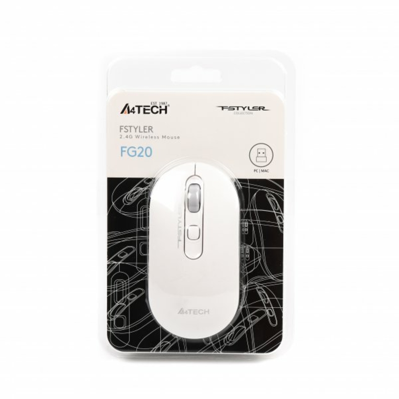 Миша бездротова A4Tech Fstyler FG20 (White),  USB, колір білий, numer zdjęcia 7