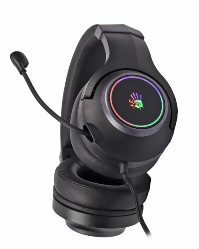 Гарнітура ігрова Bloody G350 (Black) з мікрофоном, Hi Fi, 7.1 віртуальний звук, RGB підсвічування, USB, photo number 3