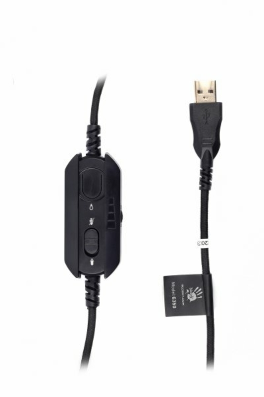 Гарнітура ігрова Bloody G350 (Black) з мікрофоном, Hi Fi, 7.1 віртуальний звук, RGB підсвічування, USB, фото №7