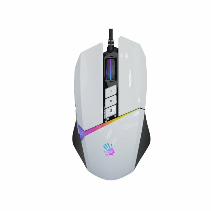 Миша ігрова A4Tech W60 Max Bloody (Panda White), активоване ПЗ Bloody, RGB, 10000 CPI, 50M натискань,  колір білий+чорний, photo number 2