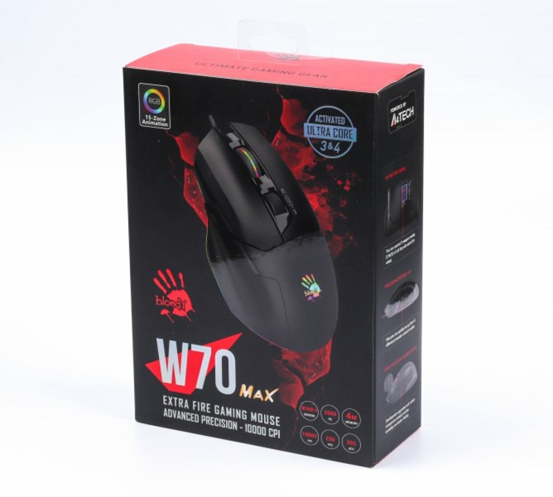 Миша ігрова A4Tech Bloody W70 Max (Stone black), активоване ПЗ, RGB, 10000 CPI, 50M натискань, чорний, numer zdjęcia 11
