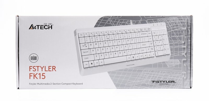 Клавіатура A4Tech Fstyler FK15 (White) , USB, колір білий, фото №11