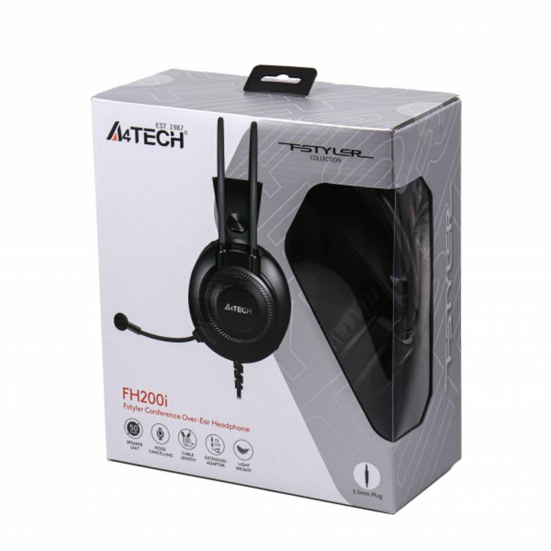 Навушники A4-Tech FH200i (Grey) з мікрофоном, Fstyler AUX 3.5 мм Stereo Headphone, сірий, фото №6