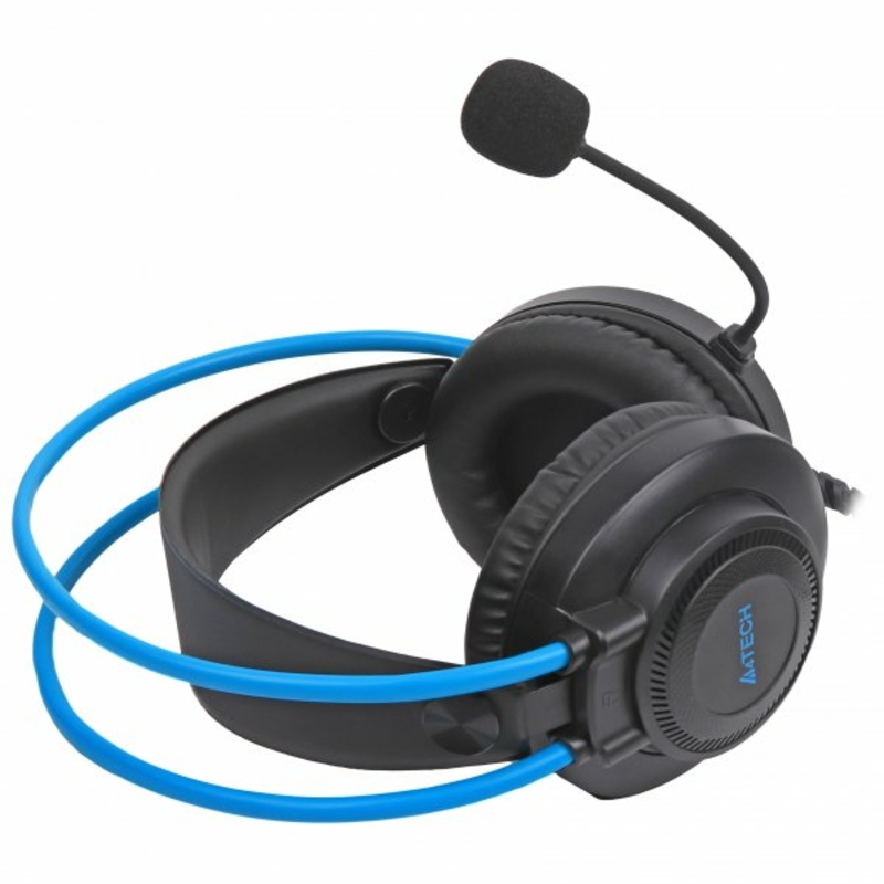 Навушники A4-Tech FH200i (Blue) з мікрофоном, Fstyler AUX 3.5 мм Stereo Headphone, синій + чорний, фото №4