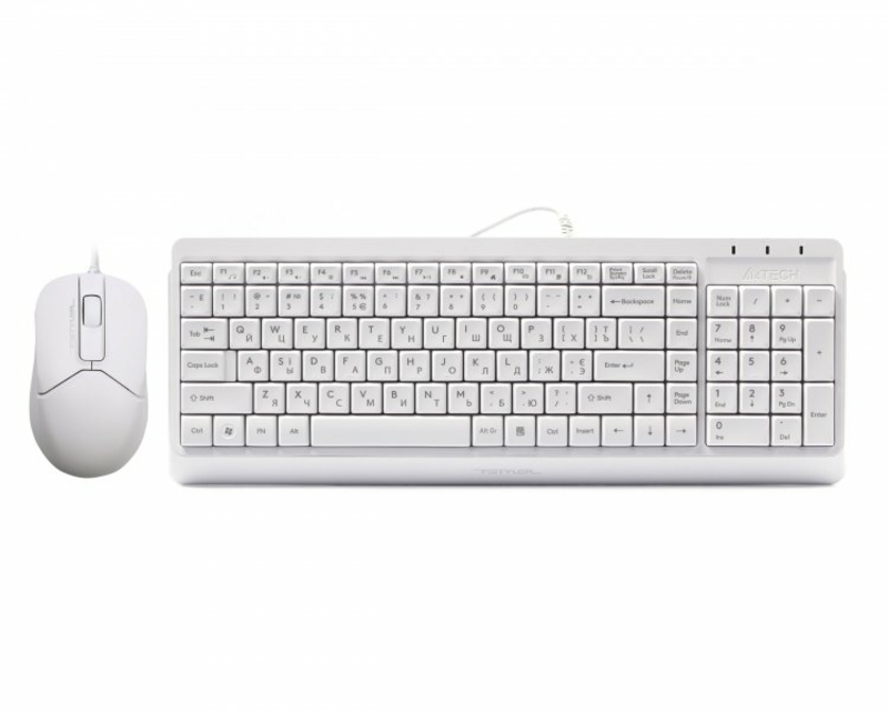 A4Tech Fstyler F1512 , комплект дротовий клавіатура з мишою, USB, білий колір, фото №2