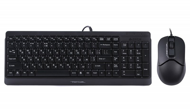 A4Tech Fstyler F1512 , комплект дротовий клавіатура з мишою, USB, чорний колір, numer zdjęcia 2
