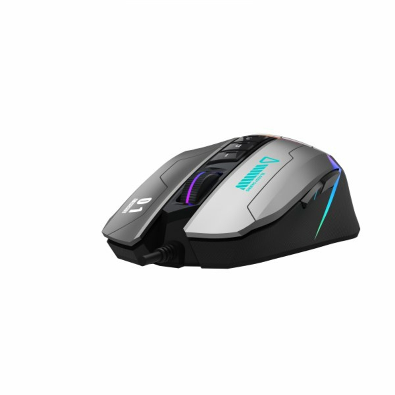 Миша ігрова A4Tech W60 Max Bloody (Gun Grey), RGB, 10000 CPI, 50M натискань, сірий, numer zdjęcia 5