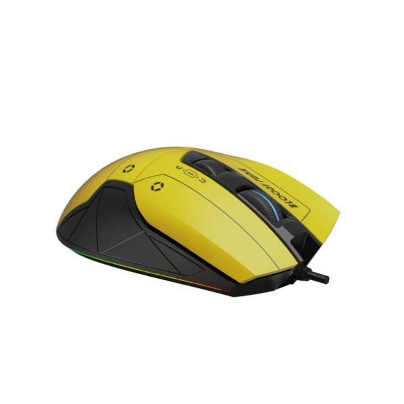 Миша ігрова A4Tech W70 Max Bloody (Punk Yellow), активоване ПЗ Bloody, RGB, 10000 CPI, 50M натискань, жовтий, фото №3