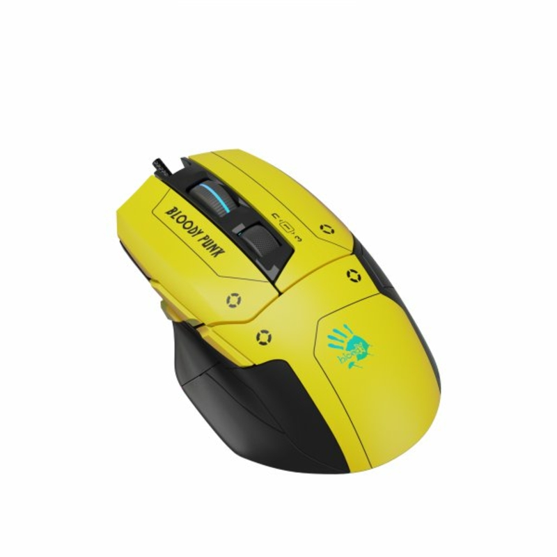 Миша ігрова A4Tech W70 Max Bloody (Punk Yellow), активоване ПЗ Bloody, RGB, 10000 CPI, 50M натискань, жовтий, photo number 6