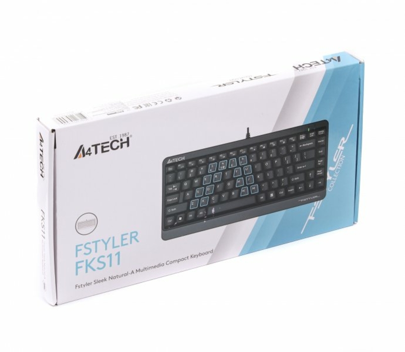 Клавіатура A4-Tech Fstyler FKS11, сірий колір, USB, фото №5
