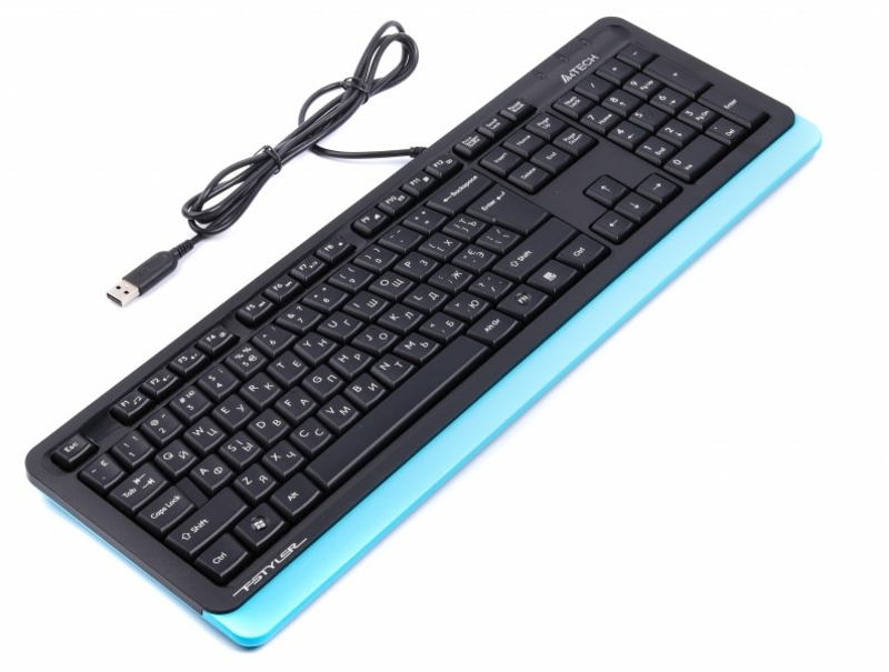 Клавіатура A4Tech Fstyler FKS10 (Blue), USB, колір чорний+ синій, numer zdjęcia 3