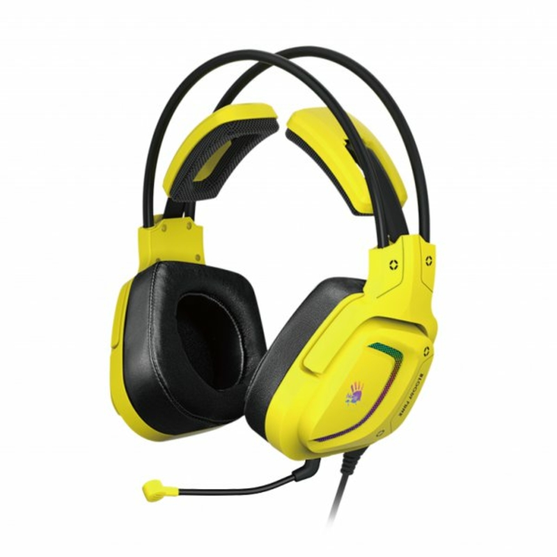 Гарнітура ігрова Bloody G575 (Punk Yellow) з мікрофоном, жовтий, 7.1 віртуальний звук, RGB підсвічування, USB, numer zdjęcia 2