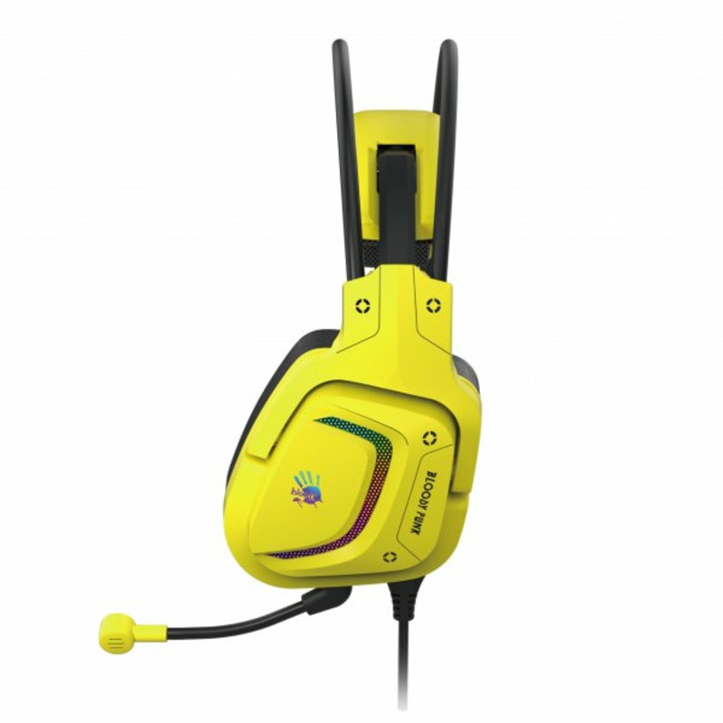 Гарнітура ігрова Bloody G575 (Punk Yellow) з мікрофоном, жовтий, 7.1 віртуальний звук, RGB підсвічування, USB, фото №3