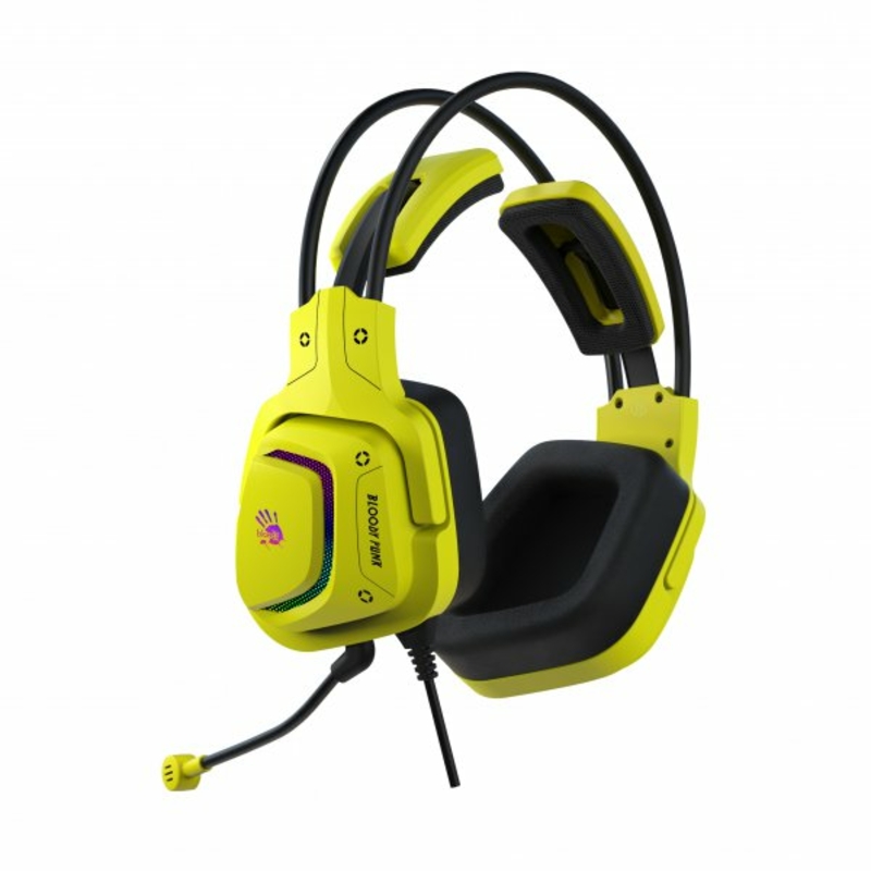 Гарнітура ігрова Bloody G575 (Punk Yellow) з мікрофоном, жовтий, 7.1 віртуальний звук, RGB підсвічування, USB, numer zdjęcia 5