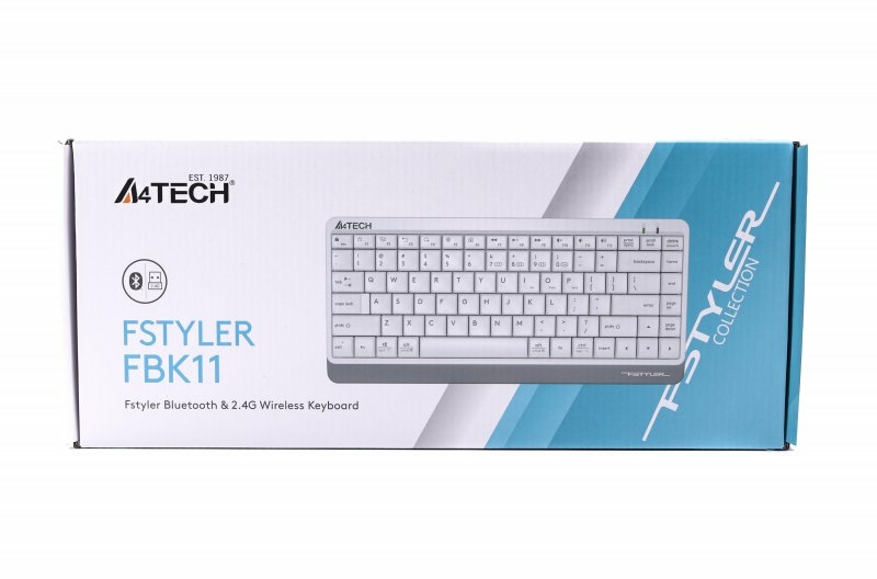 Клавіатура бездротова A4Tech Fstyler FBK11 (White),  USB, колір білий, photo number 7