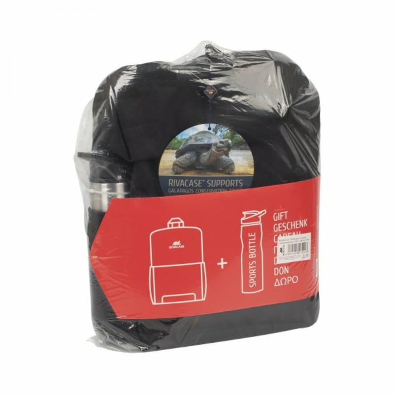 Комплект Рюкзак для ноутбука 15.6" Rivacase 8068 (Black) Bundle, серія "Regent" + спортивна пляшка 750 ml, фото №9