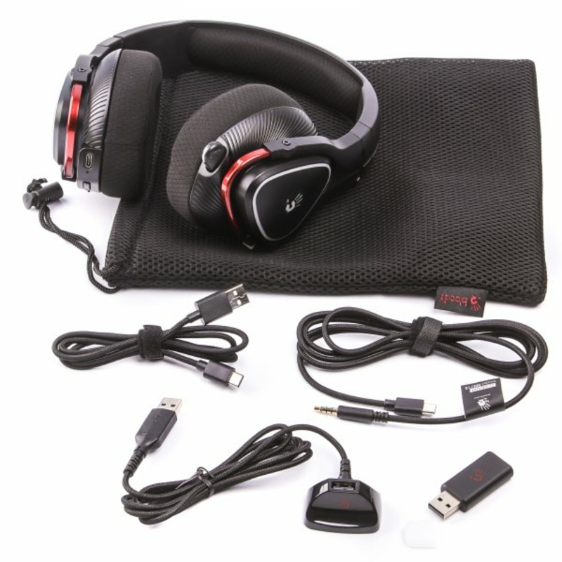 Навушники ігрові Bloody MR710 (Black), RGB, Bluetooth + 2.4GHz + 3.5 jack, колір чорний, numer zdjęcia 8