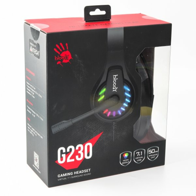 Гарнітура ігрова Bloody G230 з LED підсвічуванням, , Neon LED, USB, photo number 11