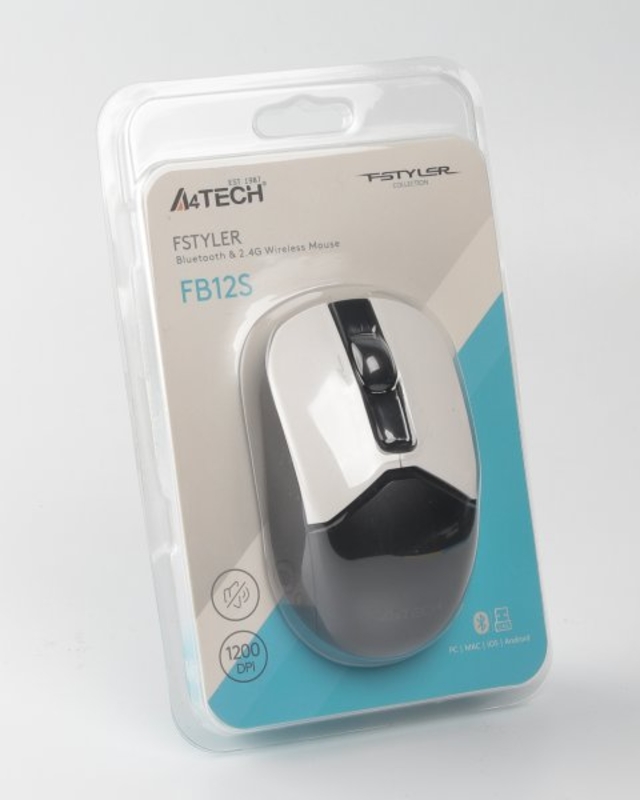 Миша бездротова A4Tech Fstyler FB12S (Panda),  USB, колір чорний + білий, numer zdjęcia 11