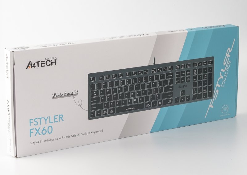 Клавіатура A4Tech FX60 USB (Grey) White backlit Fstyler, сірий колір, USB, біле підсвічування, photo number 6