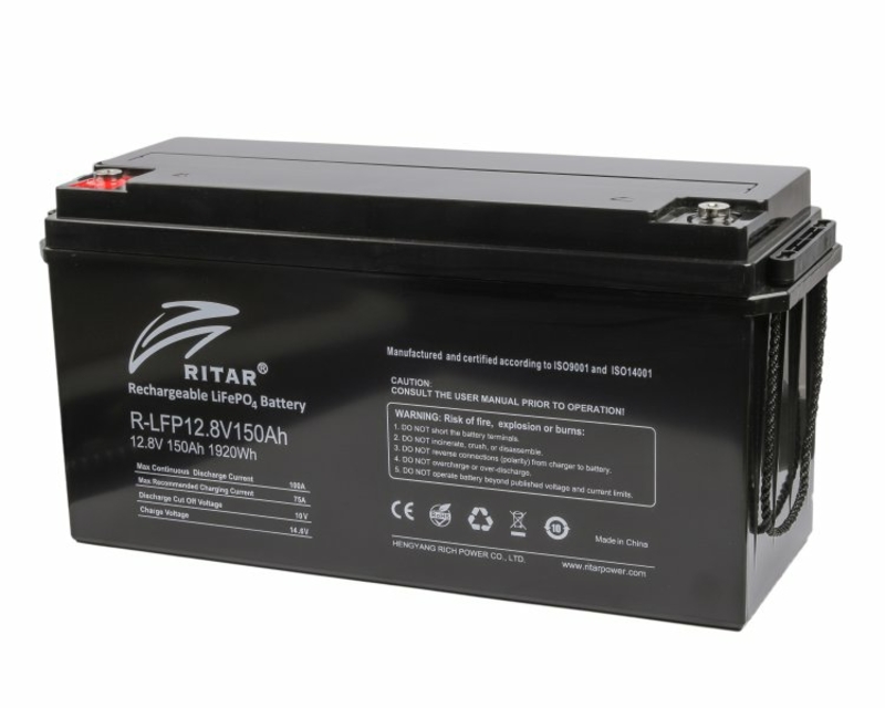 Акумуляторна електрична батарея літієва Ritar R-LFP12.8V150Ah, 12 В 150 Aгод, LiFePo4, фото №2