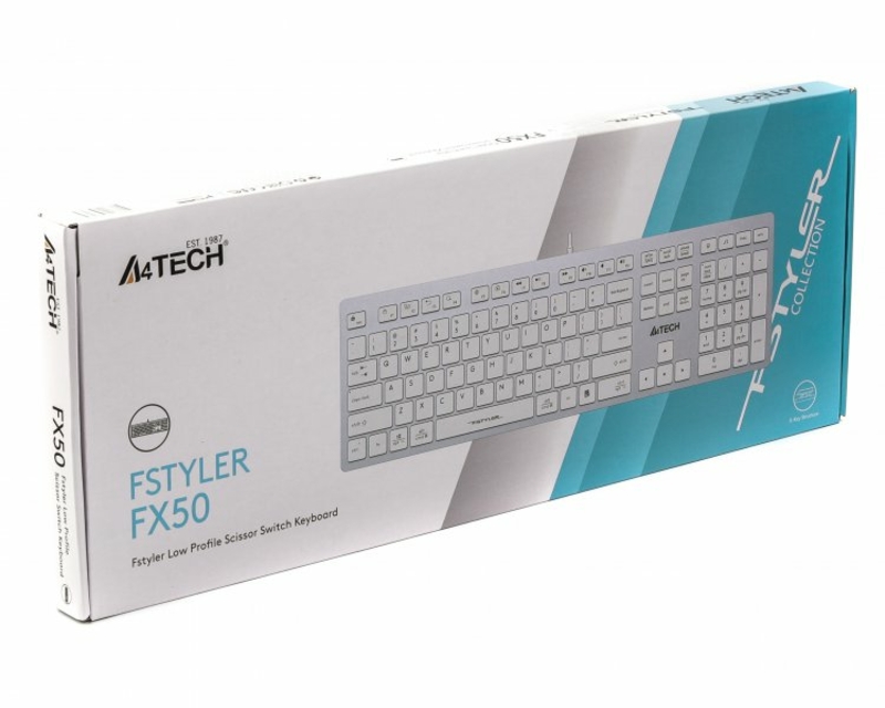 Клавіатура A4-Tech Fstyler FX50, білий колір, USB, numer zdjęcia 5