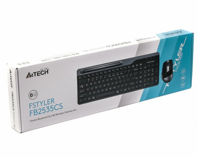 Комплект A4Tech Fstyler FB2535CS клавіатура з мишою , USB, колір димчато-сірий, фото №9