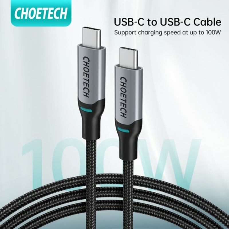 Кабель Choetech XCC-1002-GY, преміум якість USB 2.0 C-тато/C-тато, 1,8 м., фото №4