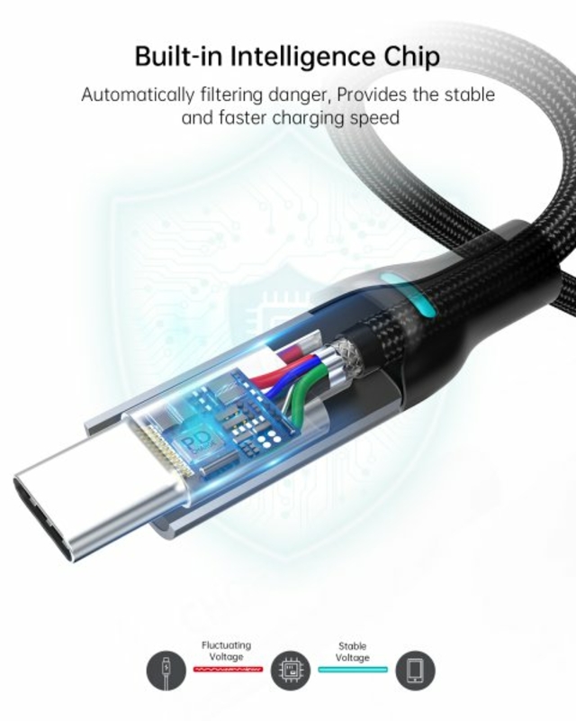 Кабель Choetech XCC-1002-GY, преміум якість USB 2.0 C-тато/C-тато, 1,8 м., фото №8