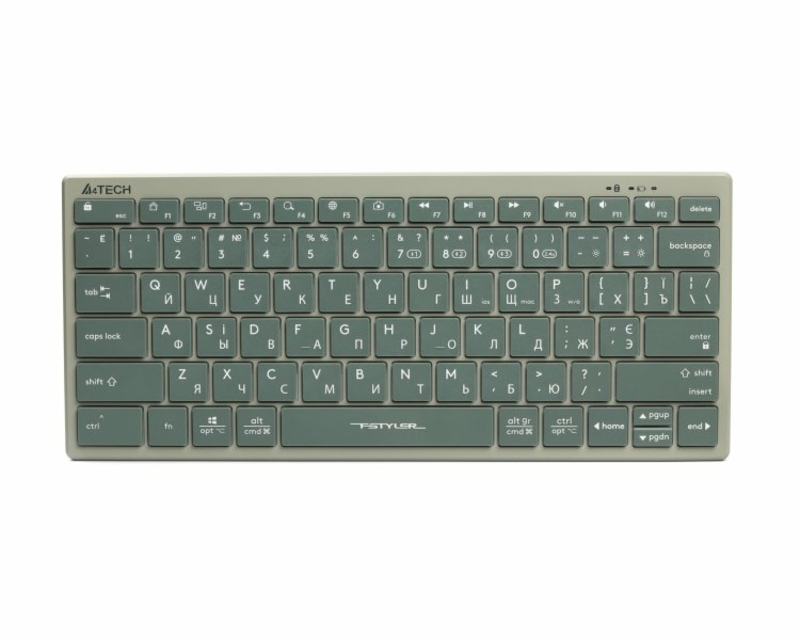 Клавіатура A4Tech FBX51C (Matcha Green) Fstyler бездротовa з ножичним перемикачем, зелена, фото №2