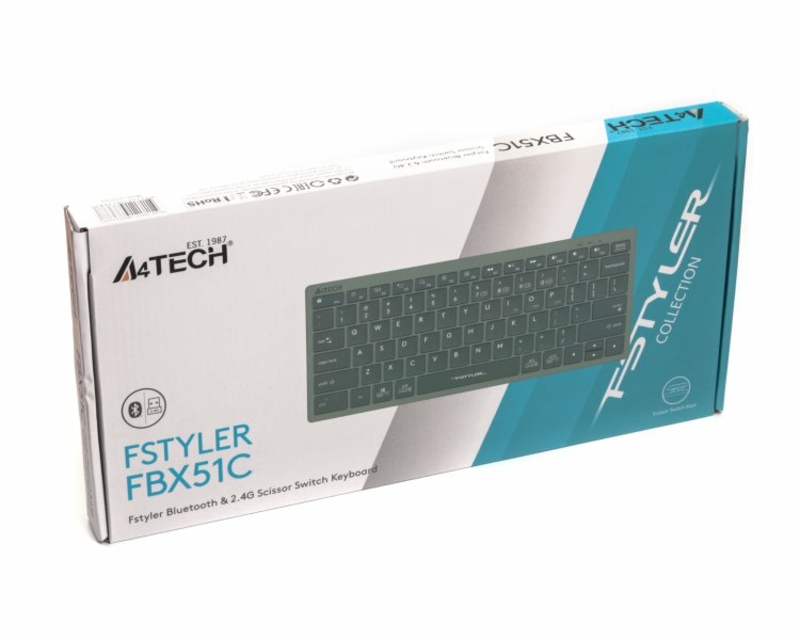 Клавіатура A4Tech FBX51C (Matcha Green) Fstyler бездротовa з ножичним перемикачем, зелена, фото №7