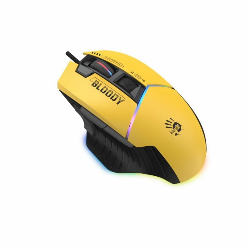 Миша ігрова A4Tech Bloody W95 Max (Sports Lime), активоване ПЗ Bloody, RGB, 12000 CPI, 50M натискань, колір жовтий, фото №6