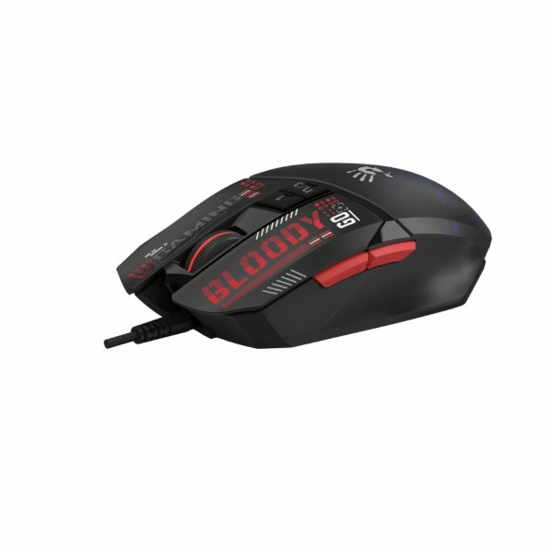 Миша ігрова W60 Max Mini Bloody,чорна, активоване ПЗ, RGB, 12000 CPI, 30M натискань, чорна, numer zdjęcia 4