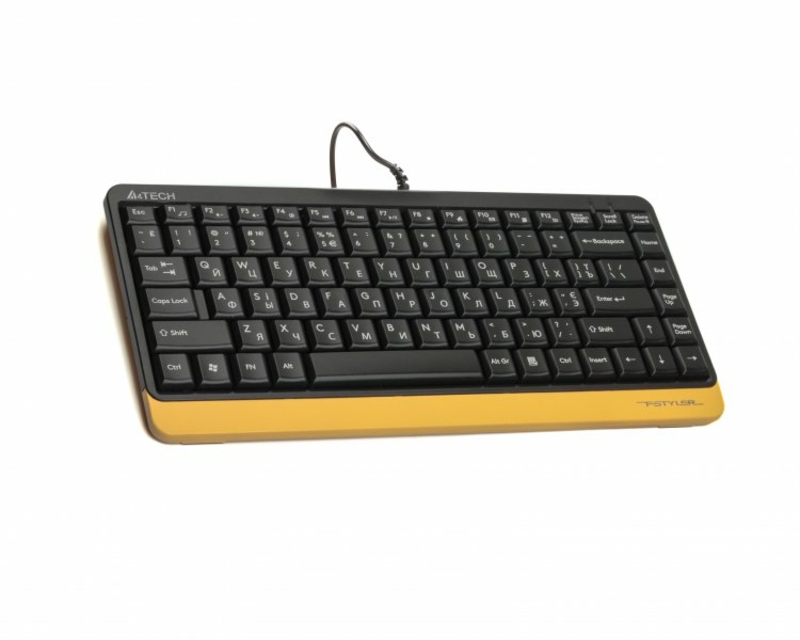 A4Tech Fstyler F1110, комплект дротовий клавіатура з мишою, USB, сірий чорно-жовтий, фото №3